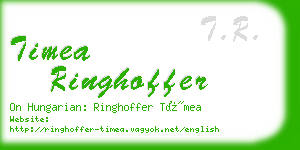 timea ringhoffer business card